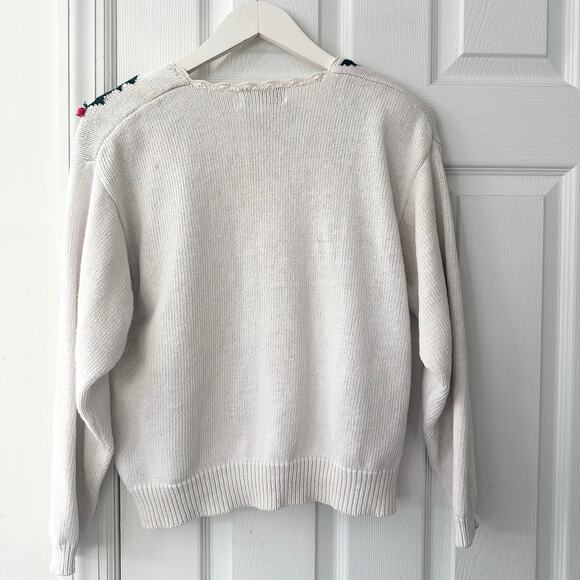 Milano Design Group Vintage Hong Kong Holly Berry Christmas Holiday Cardigan Sml - Picture 11 of 12